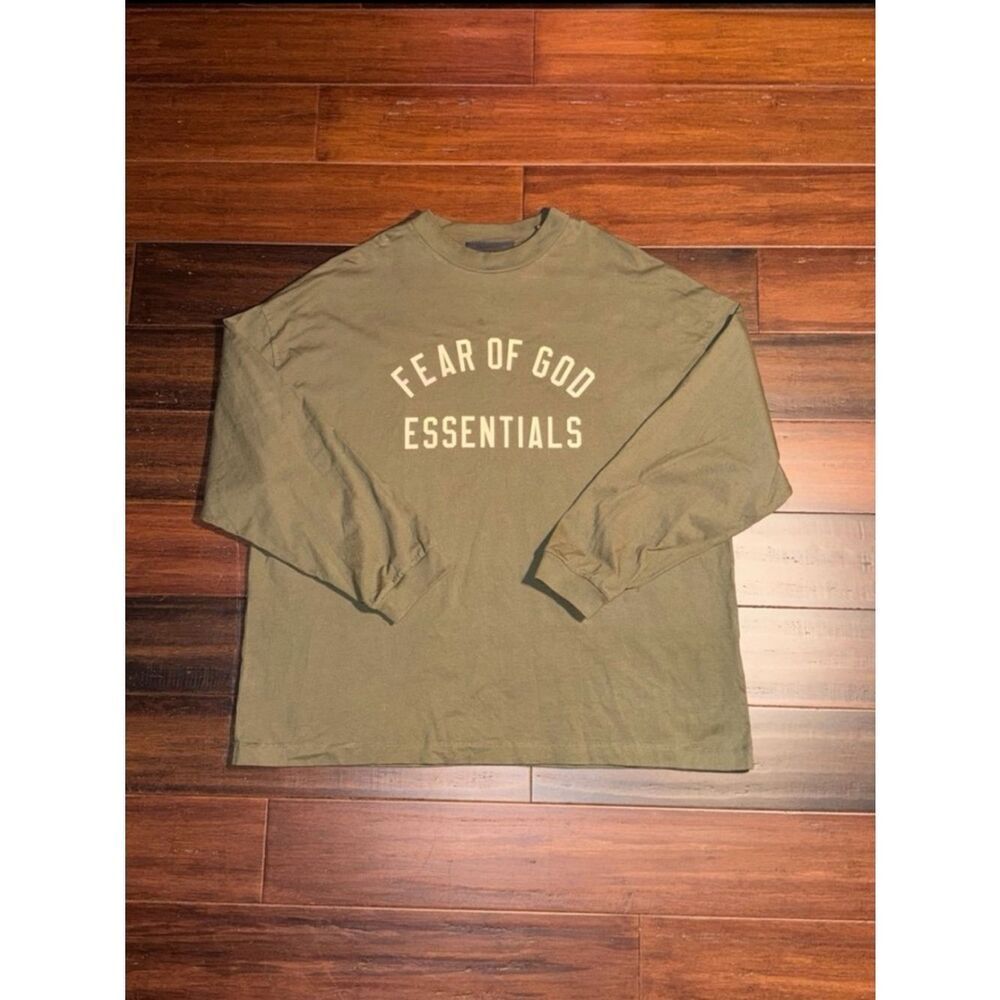 Fear of God Essentials Olive Long Sleeve Crewneck Shirt